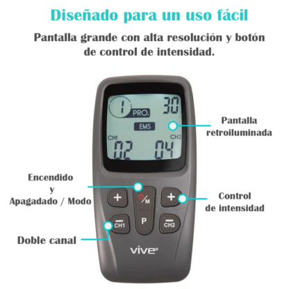 RHB2026GRY-TENS EMS VIVE HEALTH - Imagen 5